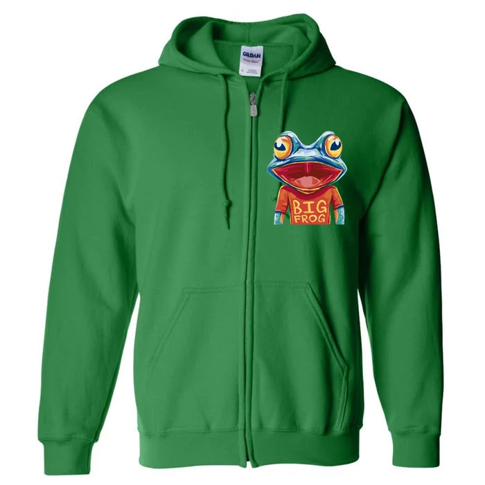 Happy Frog With Big Eyes Full Zip Hoodie