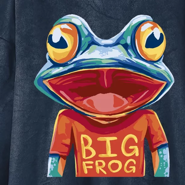 Happy Frog With Big Eyes Hooded Wearable Blanket