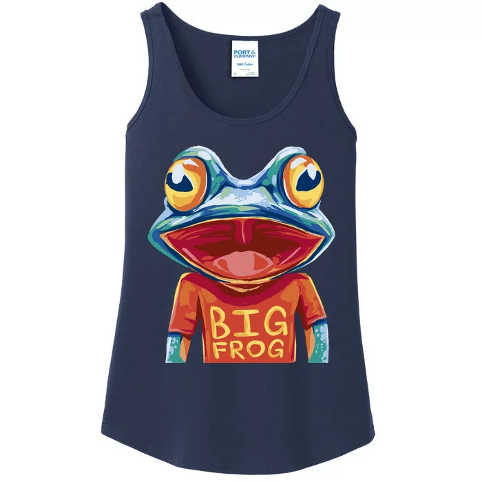 Happy Frog With Big Eyes Ladies Essential Tank