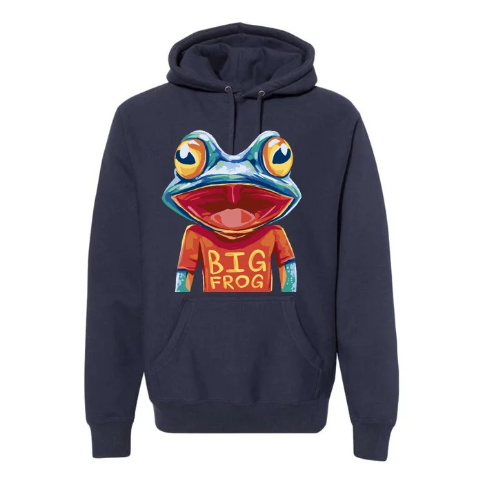 Happy Frog With Big Eyes Premium Hoodie