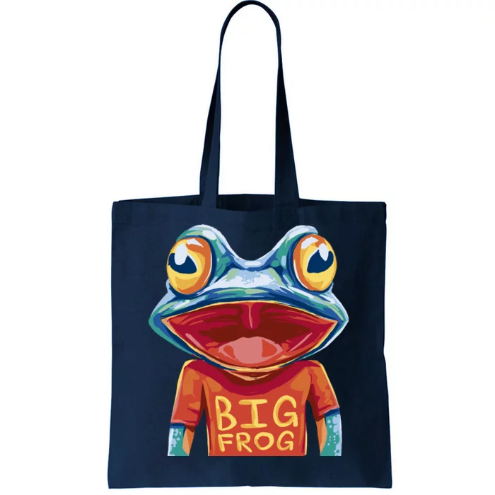 Happy Frog With Big Eyes Tote Bag | TeeShirtPalace