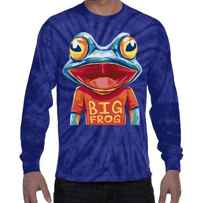 Happy Frog With Big Eyes Tie-Dye Long Sleeve Shirt