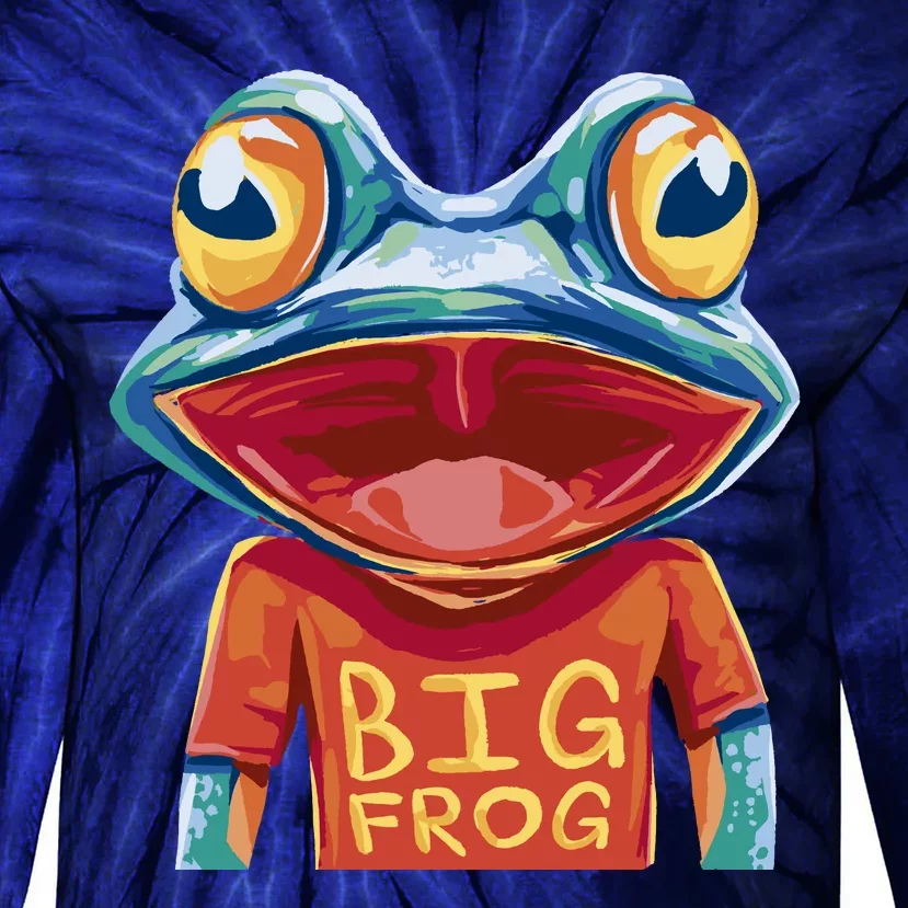 Happy Frog With Big Eyes Tie-Dye Long Sleeve Shirt