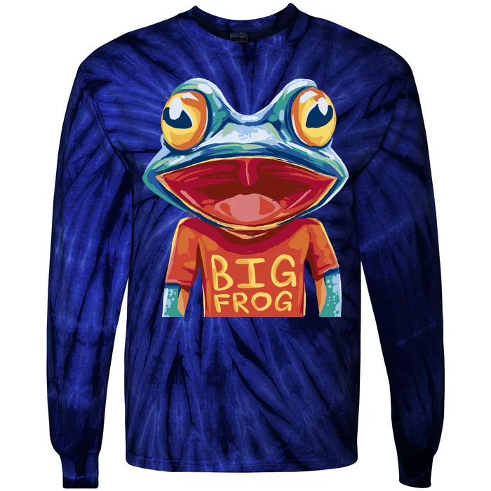 Happy Frog With Big Eyes Tie-Dye Long Sleeve Shirt