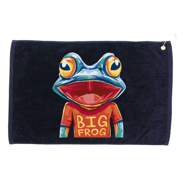 Happy Frog With Big Eyes Grommeted Golf Towel