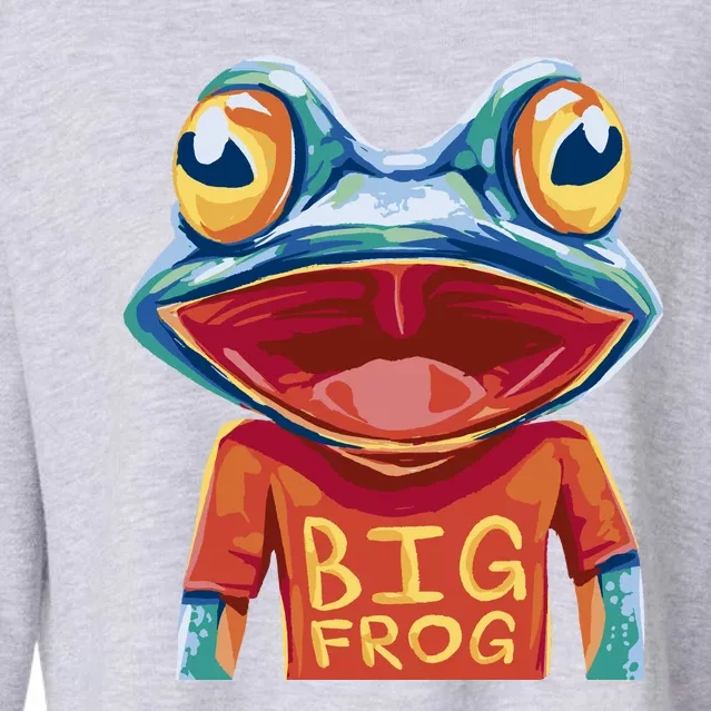 Happy Frog With Big Eyes Cropped Pullover Crew