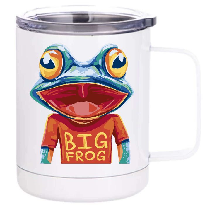 Happy Frog With Big Eyes Front & Back 12oz Stainless Steel Tumbler Cup