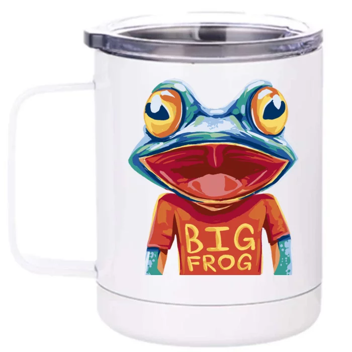 Happy Frog With Big Eyes Front & Back 12oz Stainless Steel Tumbler Cup