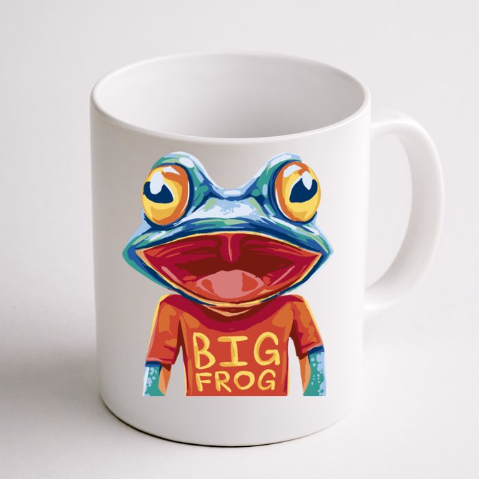 Happy Frog With Big Eyes Front & Back Coffee Mug