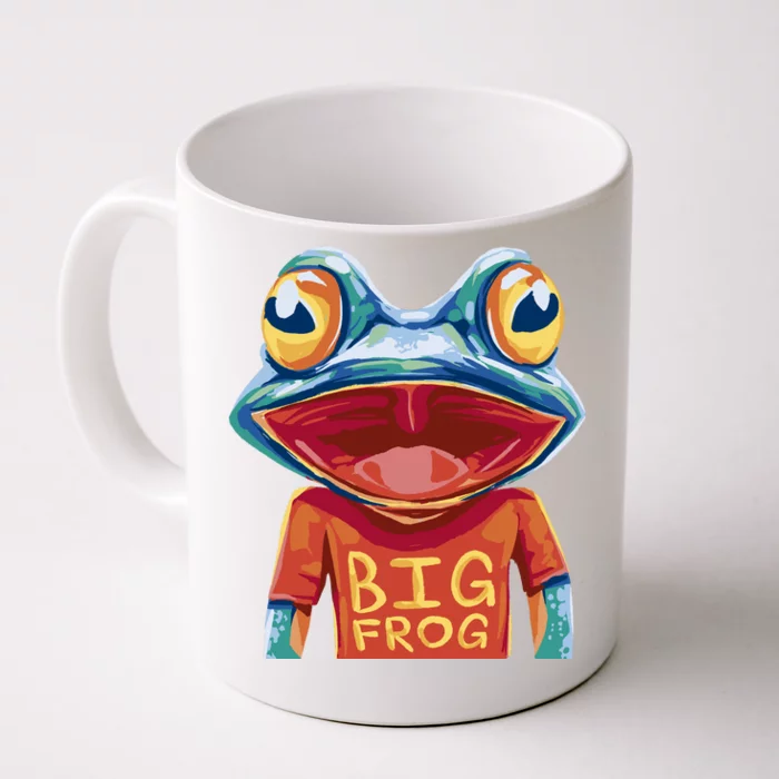 Happy Frog With Big Eyes Front & Back Coffee Mug