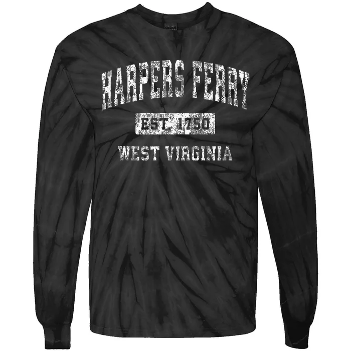 Harpers Ferry West Virginia Wv Vintage Established Sports Tie-Dye Long Sleeve Shirt