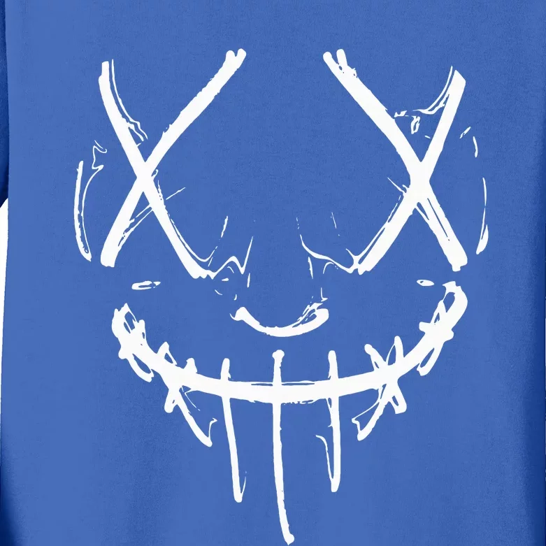 Horror Face With Purge Optics Kids Long Sleeve Shirt