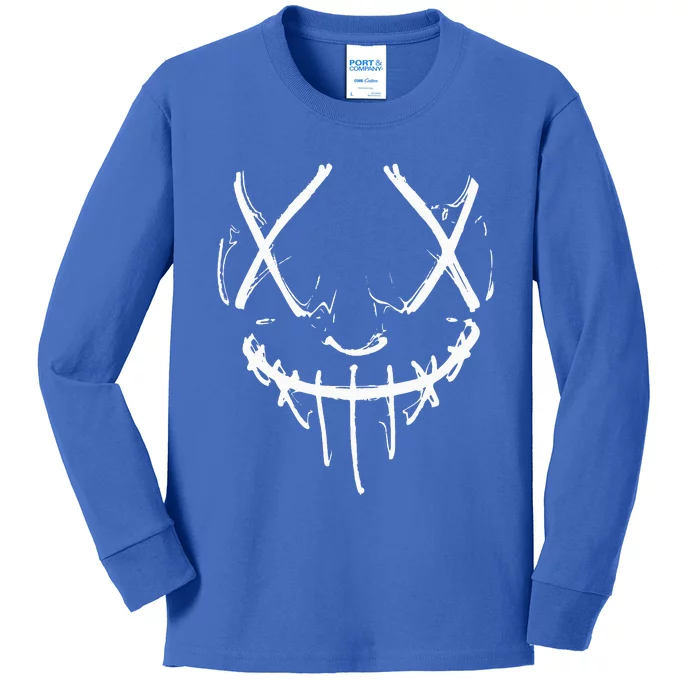 Horror Face With Purge Optics Kids Long Sleeve Shirt