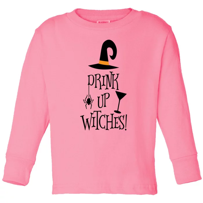 Halloween Funny Witch Up Witches Drunk Wine Beer Booze Gift Toddler Long Sleeve Shirt