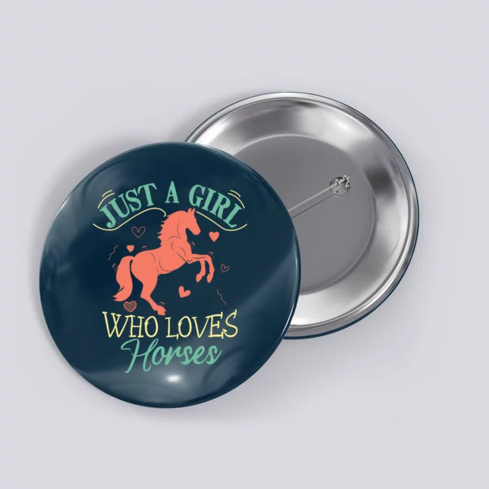 Horse For Wo Teens Girl Horse Lover Button