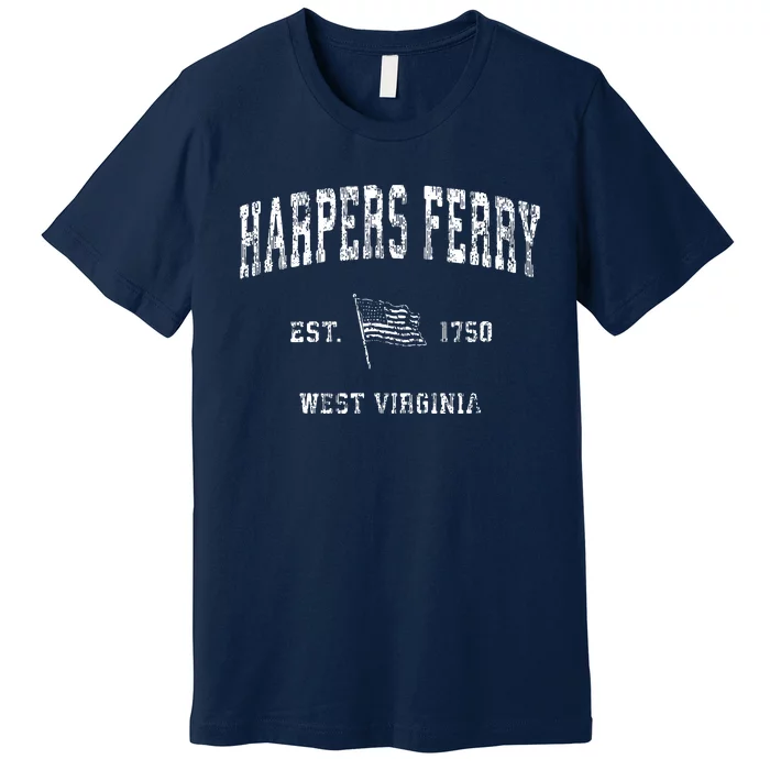 Harpers Ferry West Virginia Wv Vintage Us Flag Premium T-Shirt