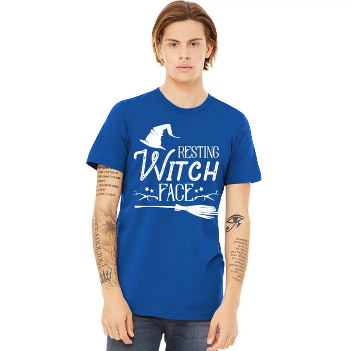 Halloween Funny Witch Costume Resting Witch Face Gift Premium T-Shirt