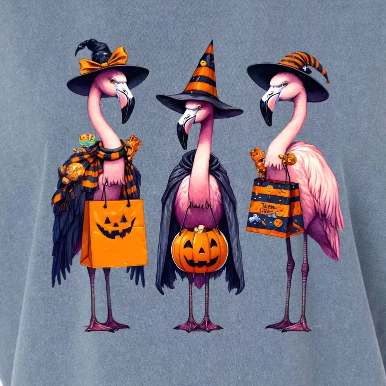 Halloween Flamingo Witch Funny Spooky Season Halloween Garment-Dyed Women's Muscle Tee