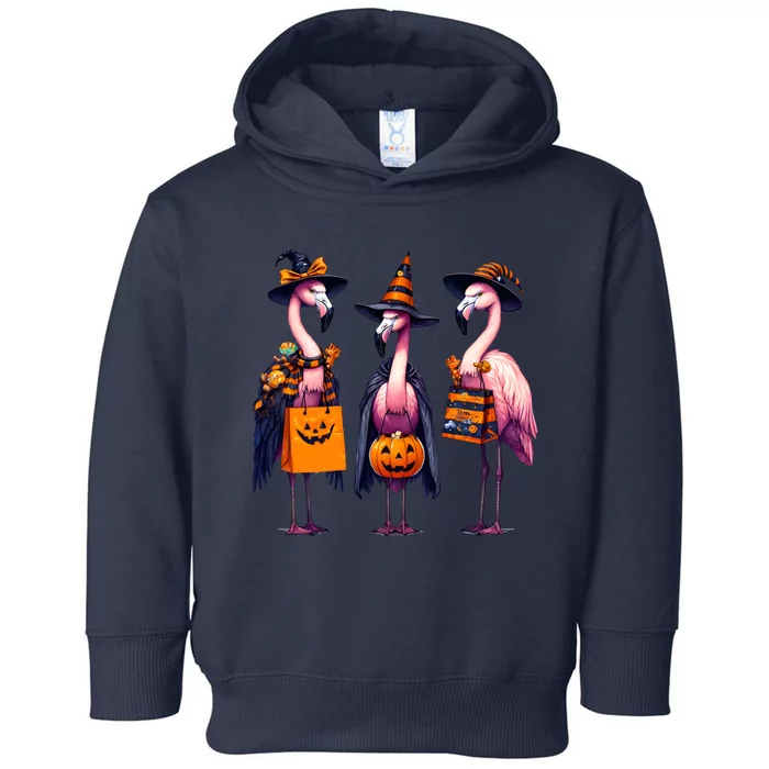 Halloween Flamingo Witch Funny Spooky Season Halloween Toddler Hoodie