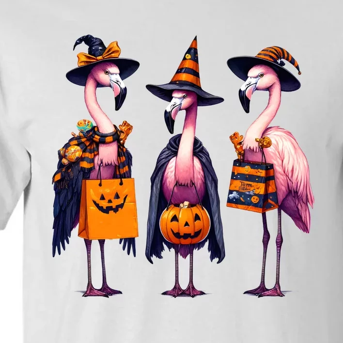 Halloween Flamingo Witch Funny Spooky Season Halloween Tall T-Shirt