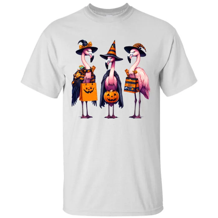 Halloween Flamingo Witch Funny Spooky Season Halloween Tall T-Shirt