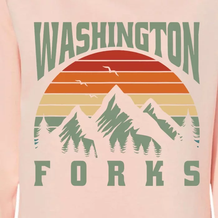 Home Funny Washington Forks Womens California Wash Sweatshirt