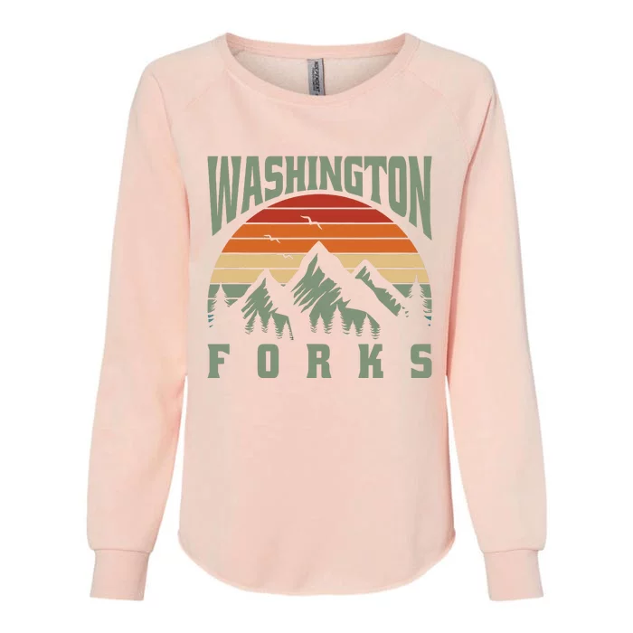 Home Funny Washington Forks Womens California Wash Sweatshirt