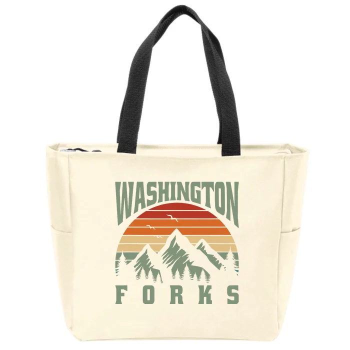 Home Funny Washington Forks Zip Tote Bag