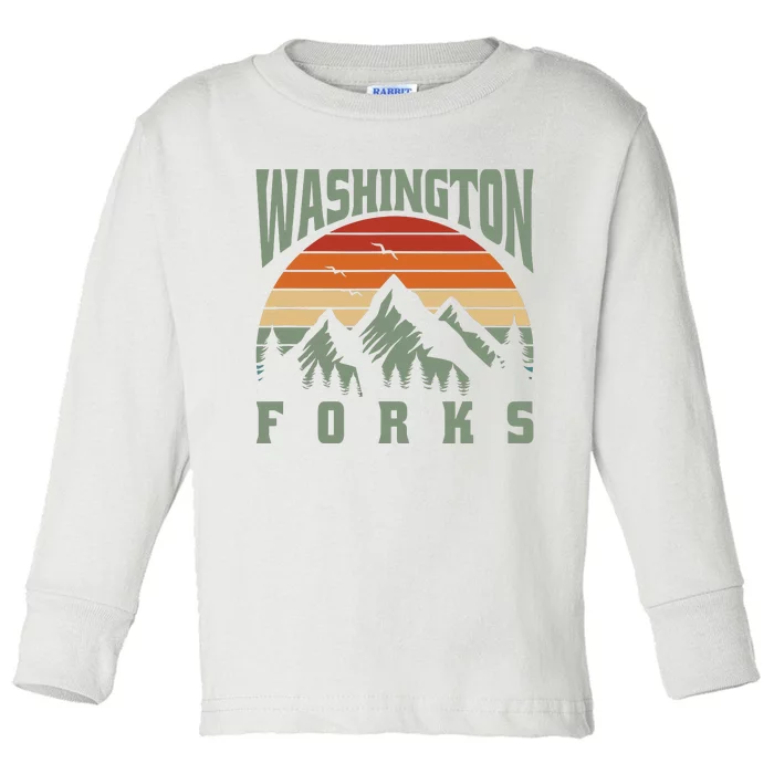 Home Funny Washington Forks Toddler Long Sleeve Shirt