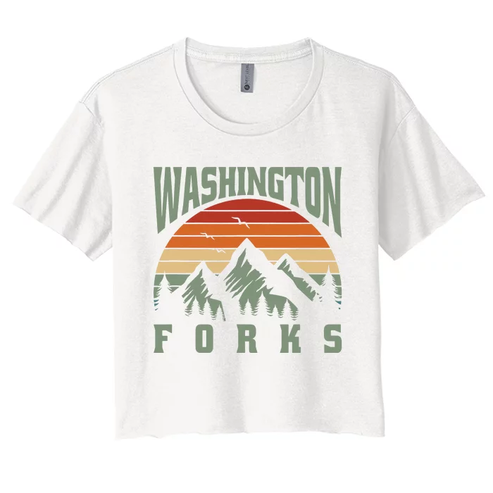 Home Funny Washington Forks Women's Crop Top Tee