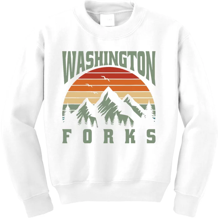 Home Funny Washington Forks Kids Sweatshirt