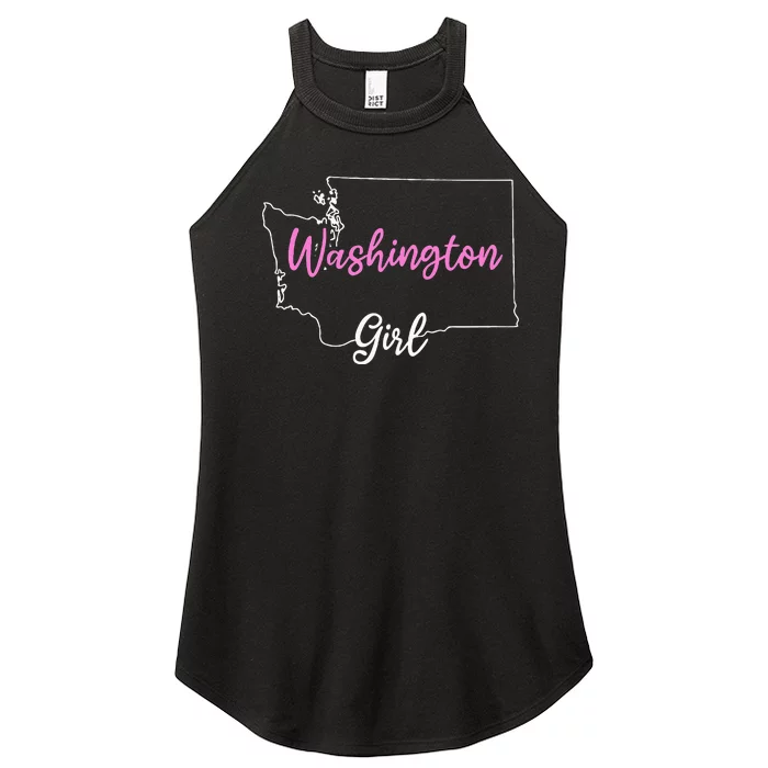 Home Funny W.A.S.H.I.N.G.T.O.N S.T.A.T.E Girl Women’s Perfect Tri Rocker Tank