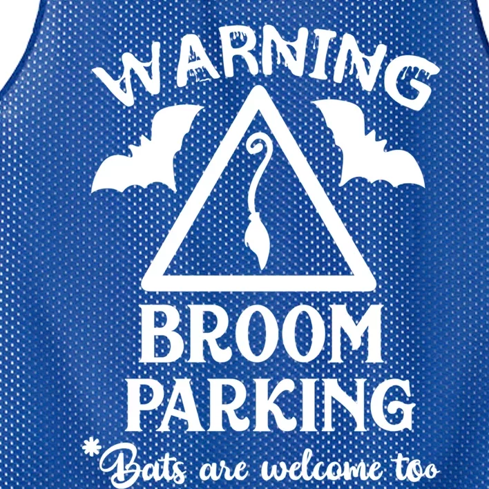 Halloween Funny Warning Broom Parking Gift Mesh Reversible Basketball Jersey Tank