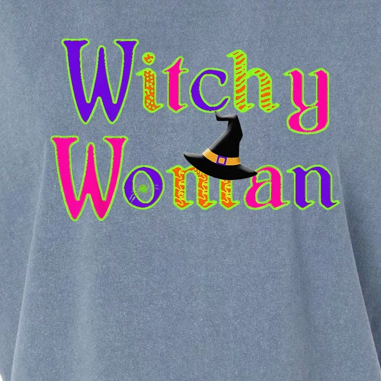 Halloween Funny Witch Witchy Woman Trick Treat Garment-Dyed Women's Muscle Tee