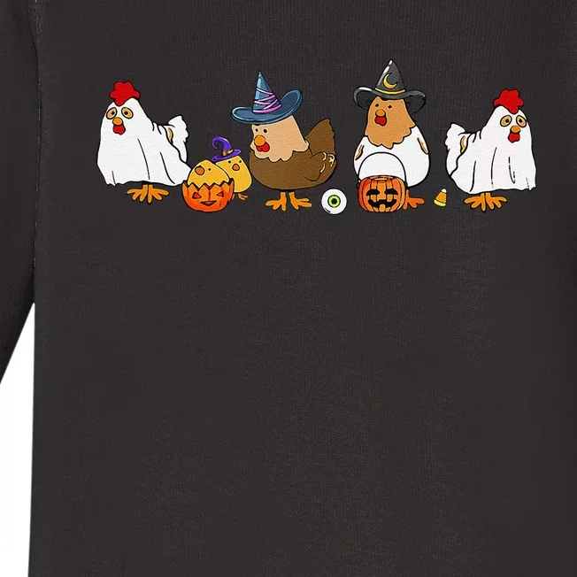 Halloween Funny Witch Spooky Chicken Costume Chick Or Treat Baby Long Sleeve Bodysuit