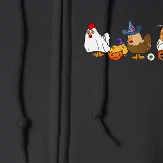 Halloween Funny Witch Spooky Chicken Costume Chick Or Treat Full Zip Hoodie