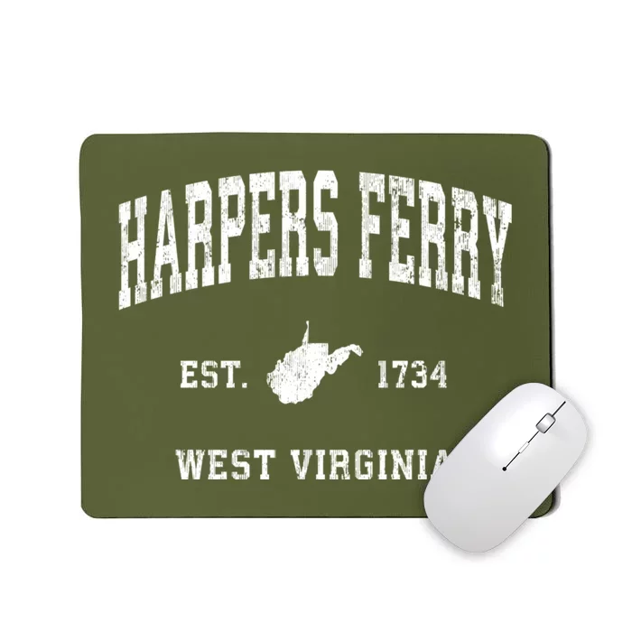 Harpers Ferry West Virginia Wv Vintage Athletic Sports Mousepad