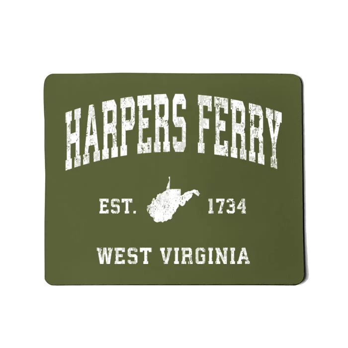 Harpers Ferry West Virginia Wv Vintage Athletic Sports Mousepad