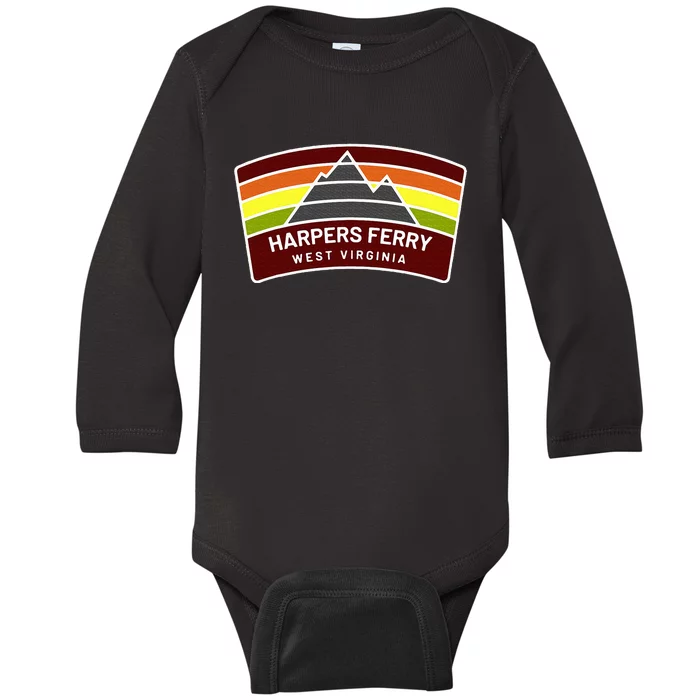 Harpers Ferry West Virginia Mountains Wv Vacation Souvenir Baby Long Sleeve Bodysuit