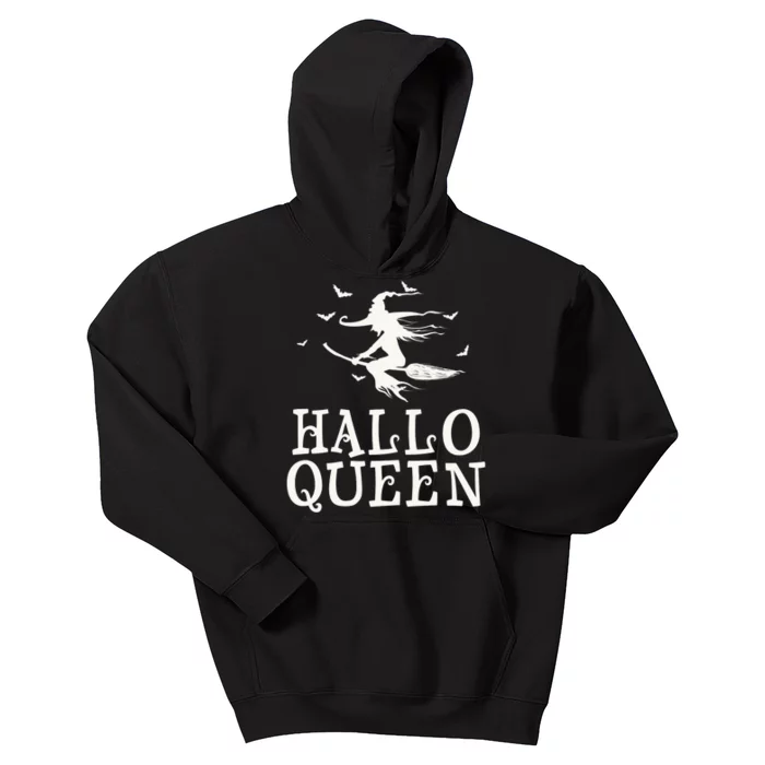 Halloqueen Funny Witch Halloween Queen Kids Hoodie