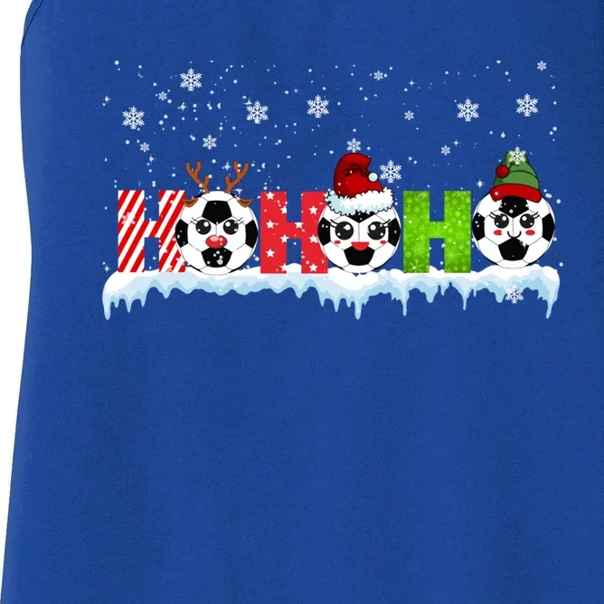 Ho3 Funny Xmas Reindeer Santa Elf Football Player Group Gift Women's Racerback Tank