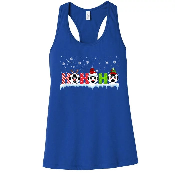 Ho3 Funny Xmas Reindeer Santa Elf Football Player Group Gift Women's Racerback Tank