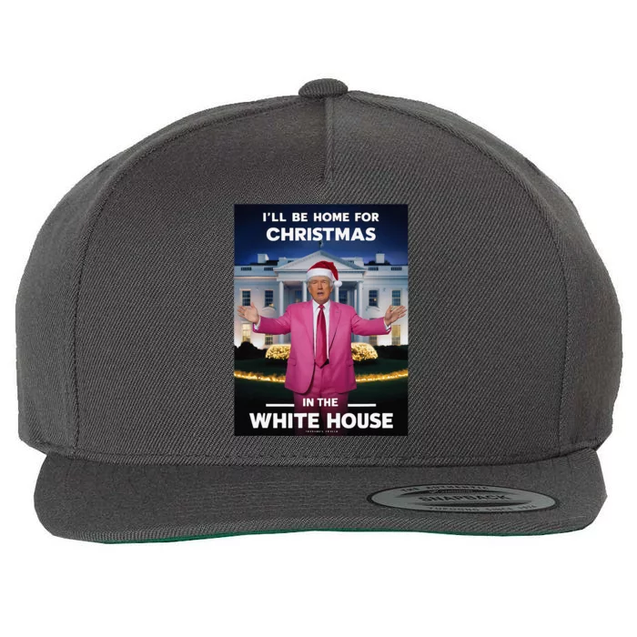 Home For Xmas Santa Funny Trump Xmas Pajamas Wool Snapback Cap