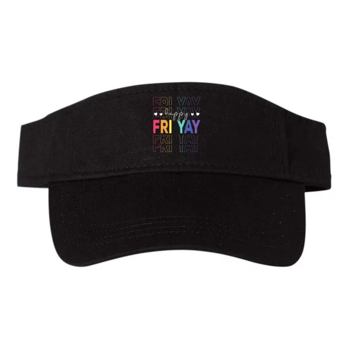 Happy Fri Yay Funny Teacher Friday Valucap Bio-Washed Visor