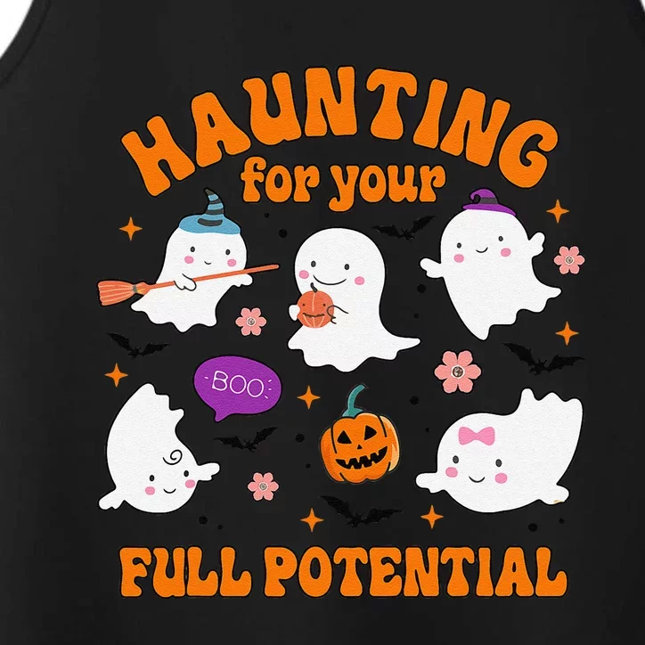 Haunting For Your Full Potential Cute Halloween Ghost Performance Tank