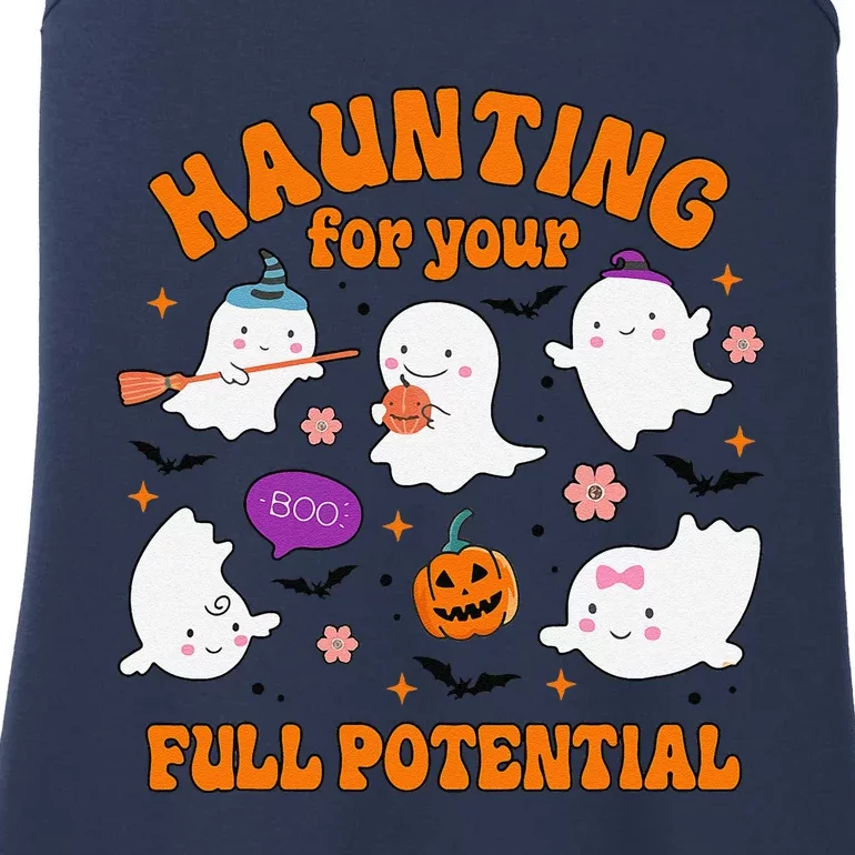 Haunting For Your Full Potential Cute Halloween Ghost Ladies Essential Tank