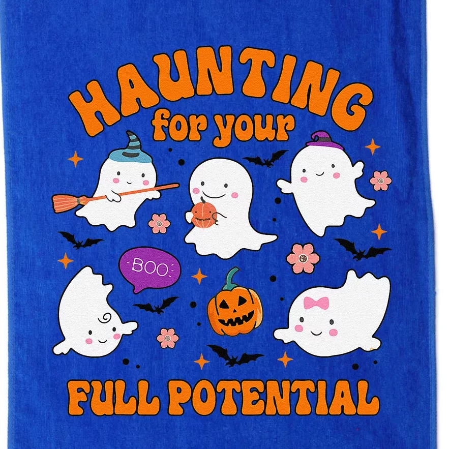 Haunting For Your Full Potential Cute Halloween Ghost Platinum Collection Golf Towel