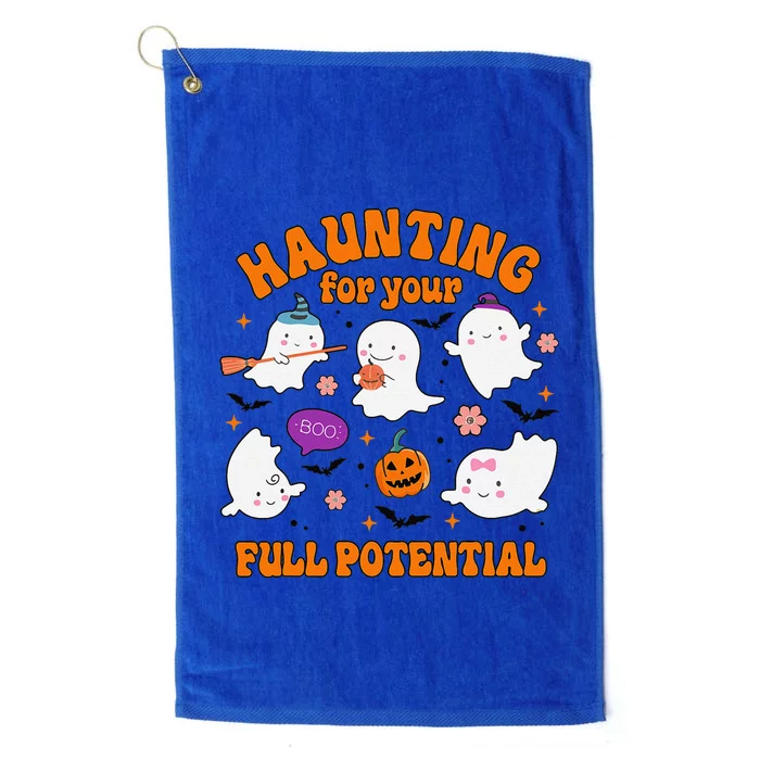 Haunting For Your Full Potential Cute Halloween Ghost Platinum Collection Golf Towel