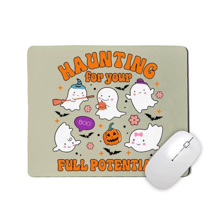 Haunting For Your Full Potential Cute Halloween Ghost Mousepad