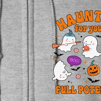 Haunting For Your Full Potential Cute Halloween Ghost Full Zip Hoodie